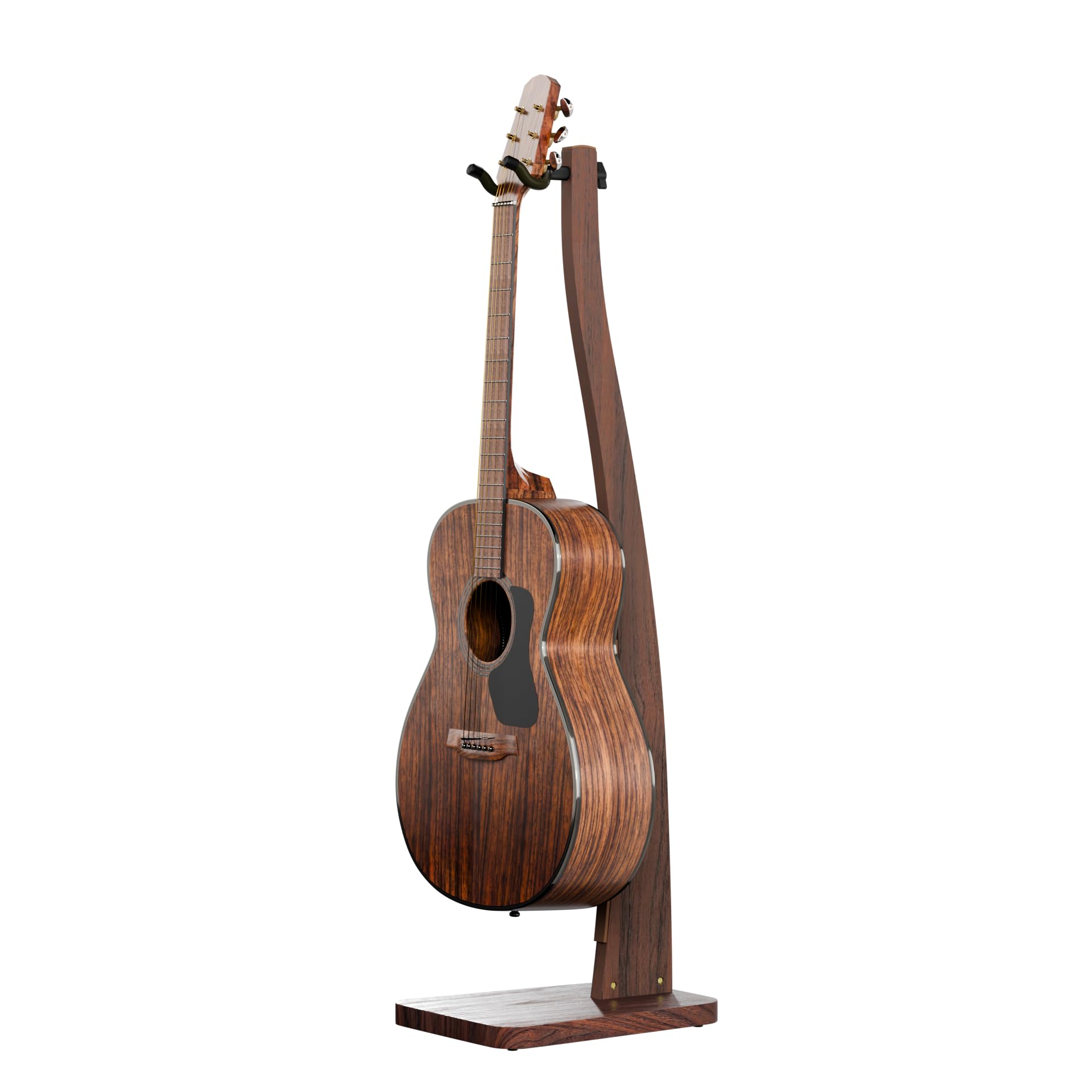 DIDA Gitarrenständer, Premium Massivholz Gitarrenständer, Einzelgitarrenhalter für Akustikgitarre, E-Gitarre, Bass, halb gebogene Hängestative (Schwarznussholz, Akustikgitarre/E-Gitarre/Bass)