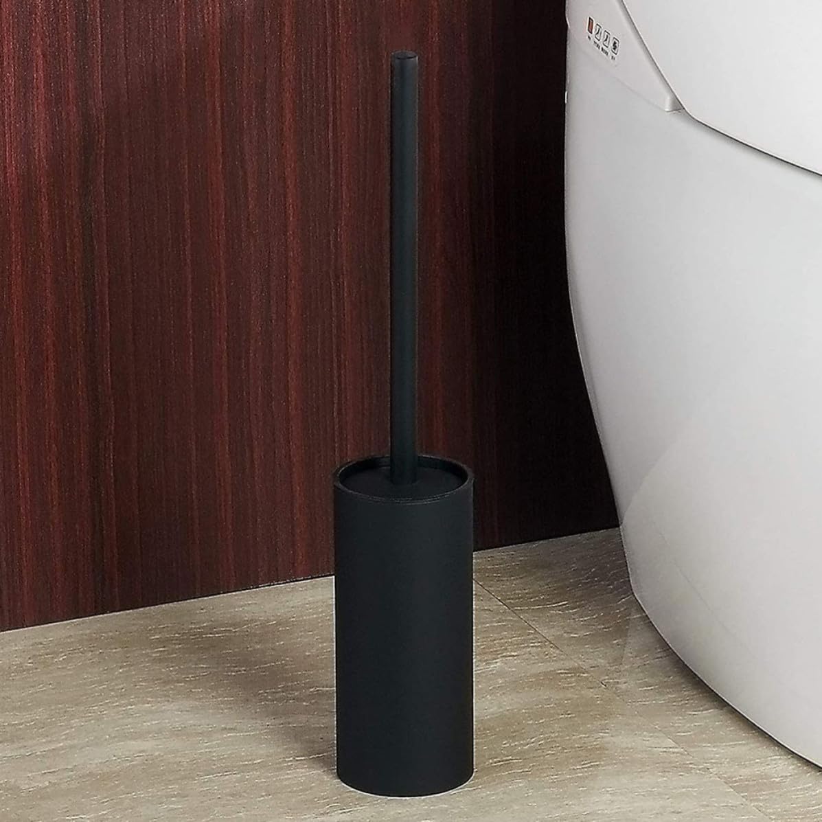 Cepillo Limpiador de Inodoro Soporte, Acero Inoxidable Negro