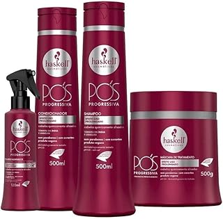Kit Haskell Pós Progressiva Sh Cond Máscara 500ml 4 Itens Completo