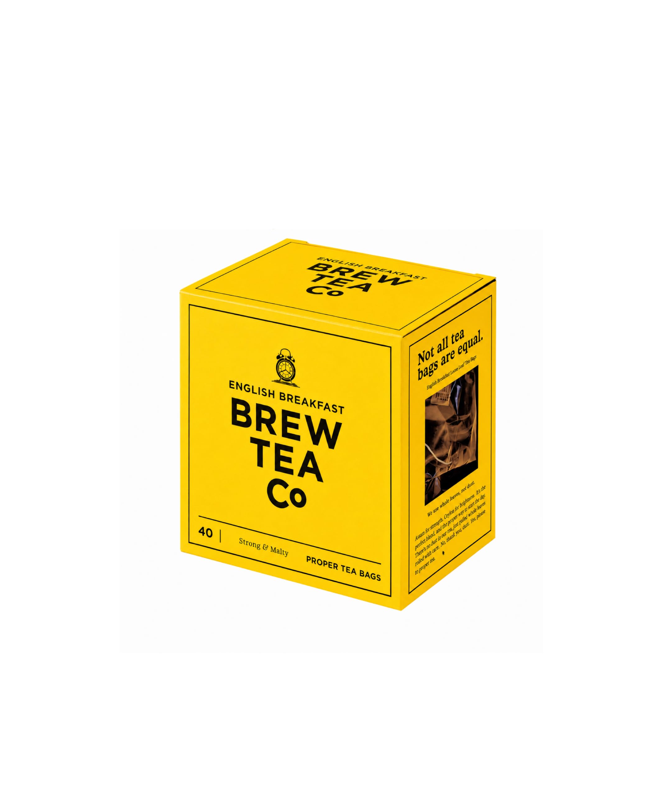 Brew Tea Co - English Breakfast Proper Tea Bags - Strong and Malty - 40 Tea Bags