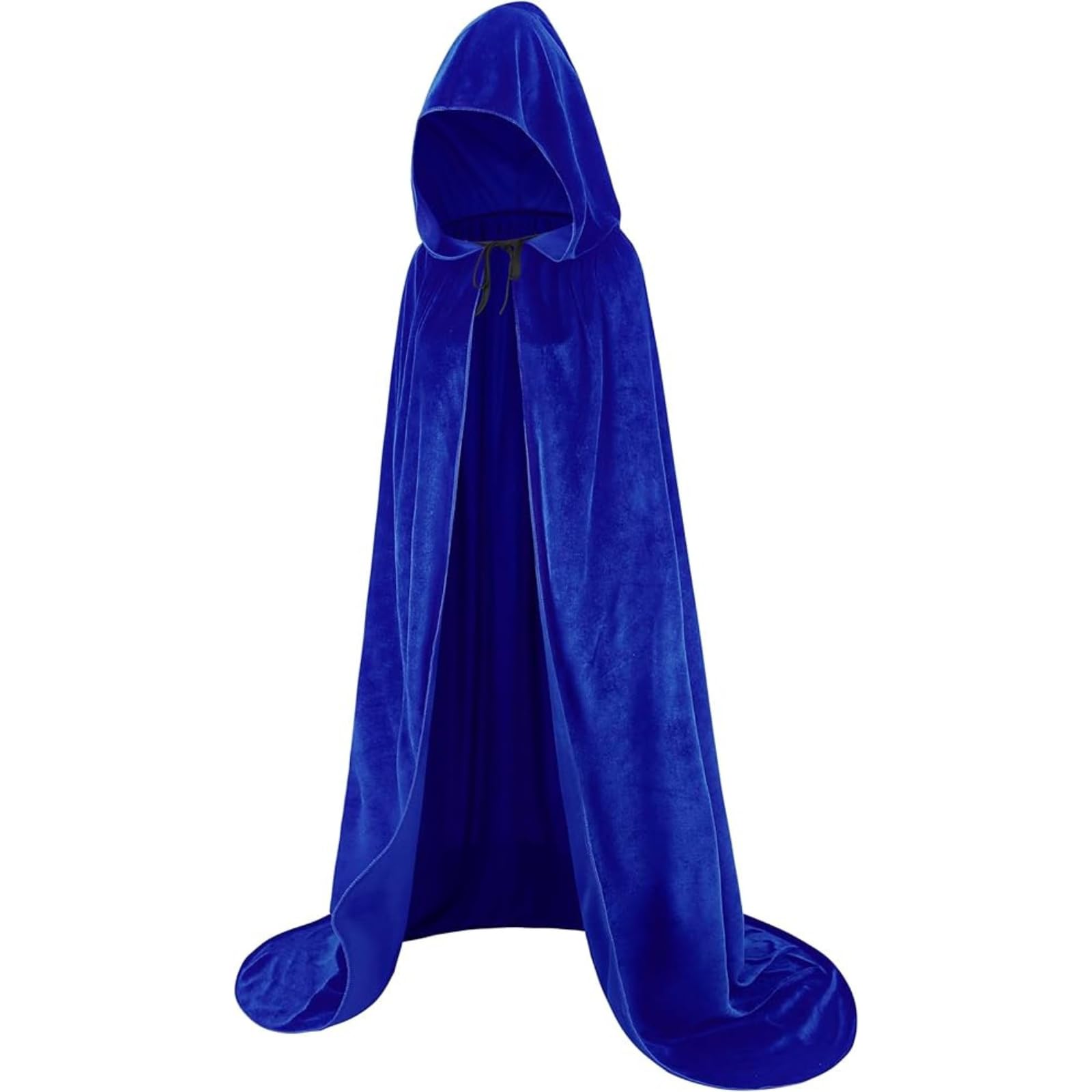 HAPNBCELE Unisex Velvet Cape Hooded Cloak, Halloween Christmas Costume Medieval Masquerade Wizard Vampire Party Fancy Dress (Blue, 43.30"/110cm) โ image 1