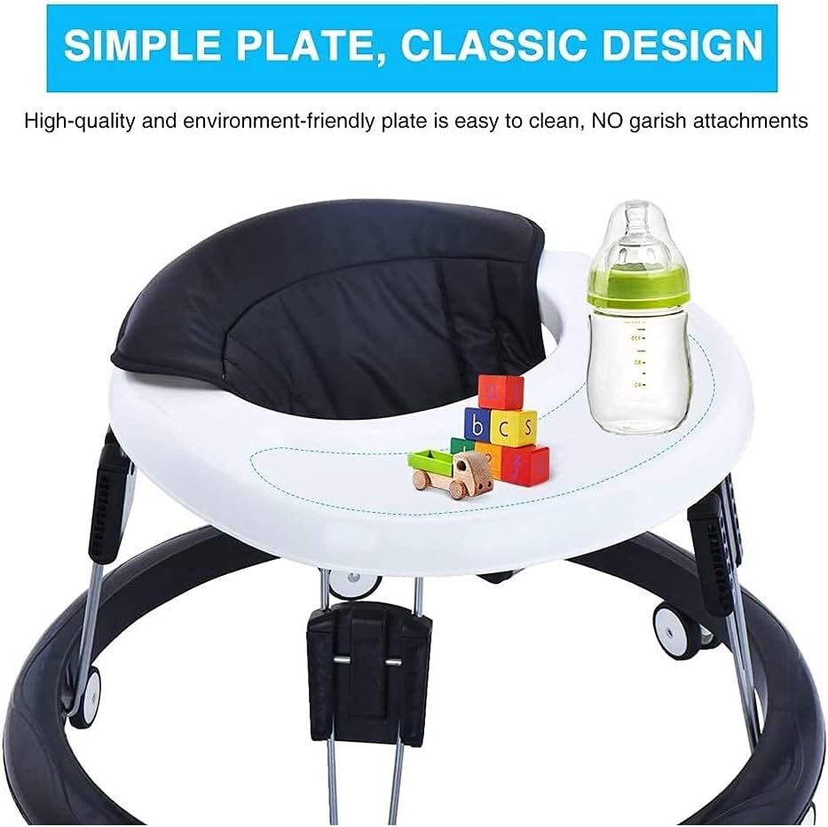 KITCISSL Baby Walkers for Boys/Girls, Baby Walker Premium Infant Toddler Walkers for Babies with Adjustable Bouncy Seat/Universal Wheels/Easy Clean Tray, Legs Exersaucer Helper (Color : Grey A)
