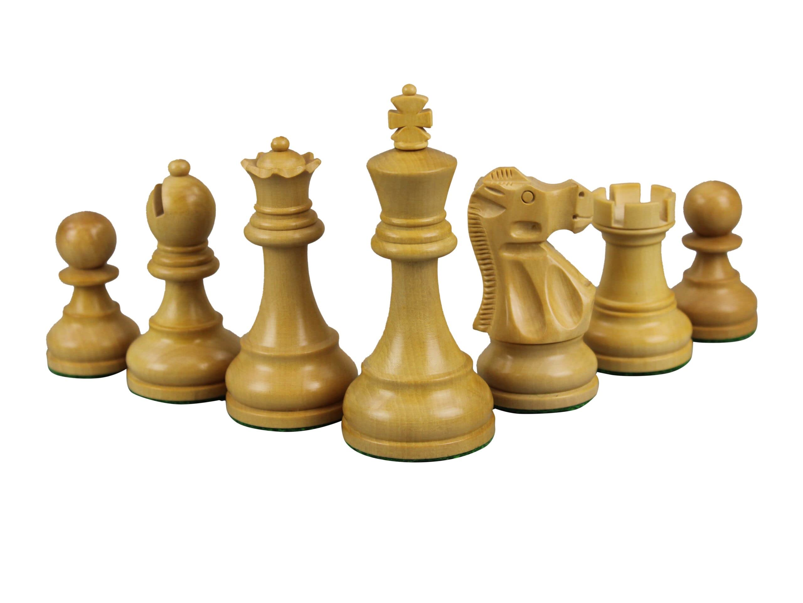 Set di scacchi in legno Tiger Ebony Board 20 pollici ponderato Ebanizzato Reykjavik Staunton Pezzi 9,75 pollici