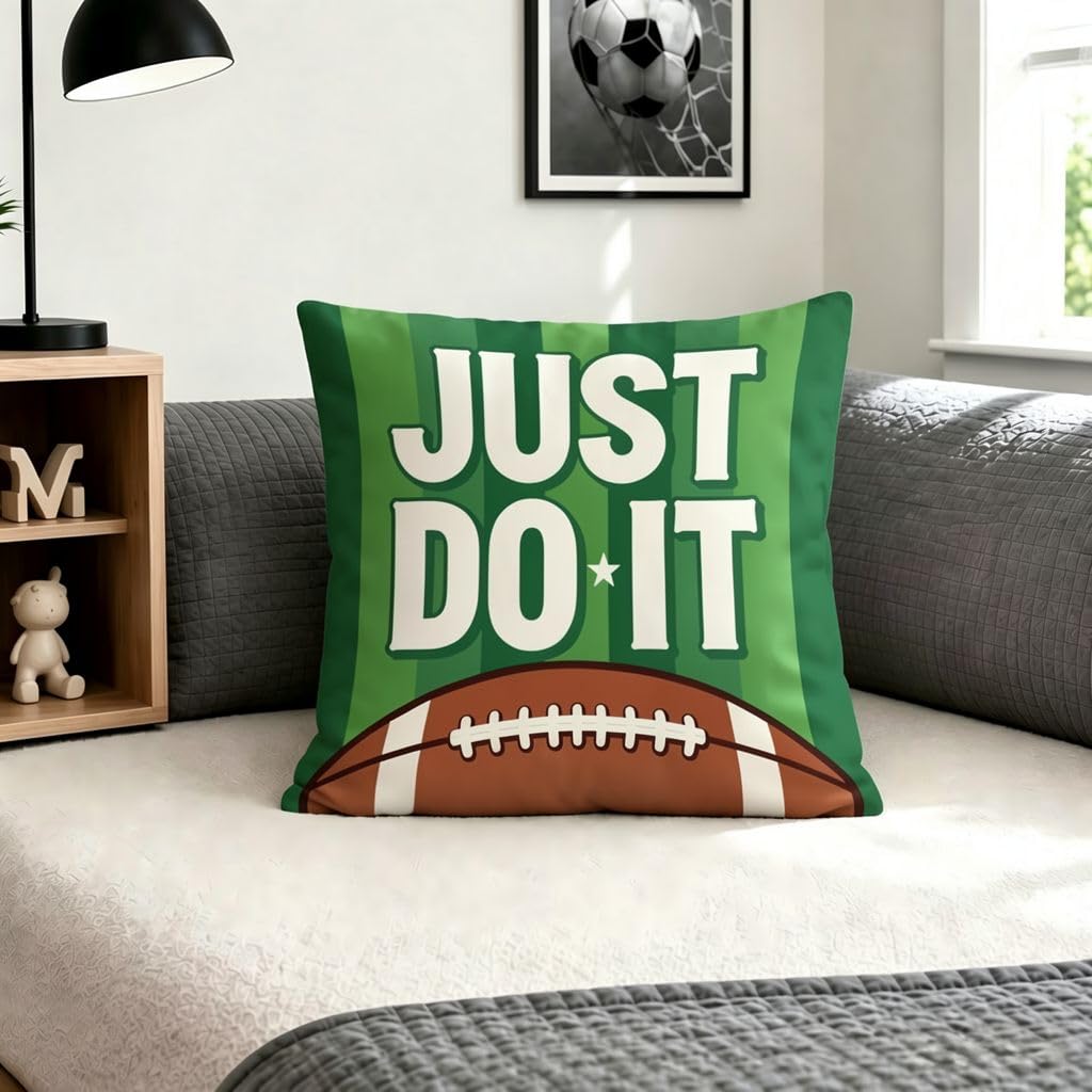 Retro Rugby Football Pillow Cover -14x14
