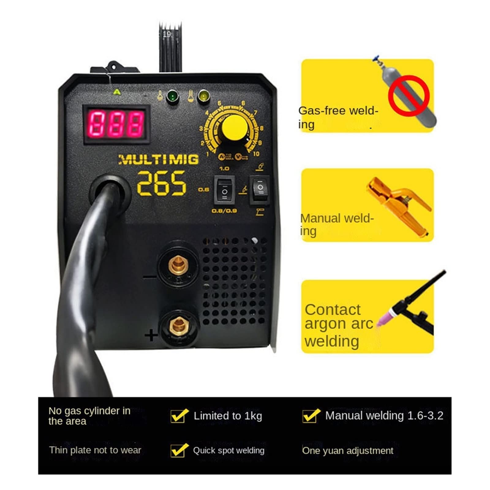 265 Airless Two-protection Welding Machine Small Household Mini Non-gas Portable Two-protection Welding All-in-one Machine,DIY Tools