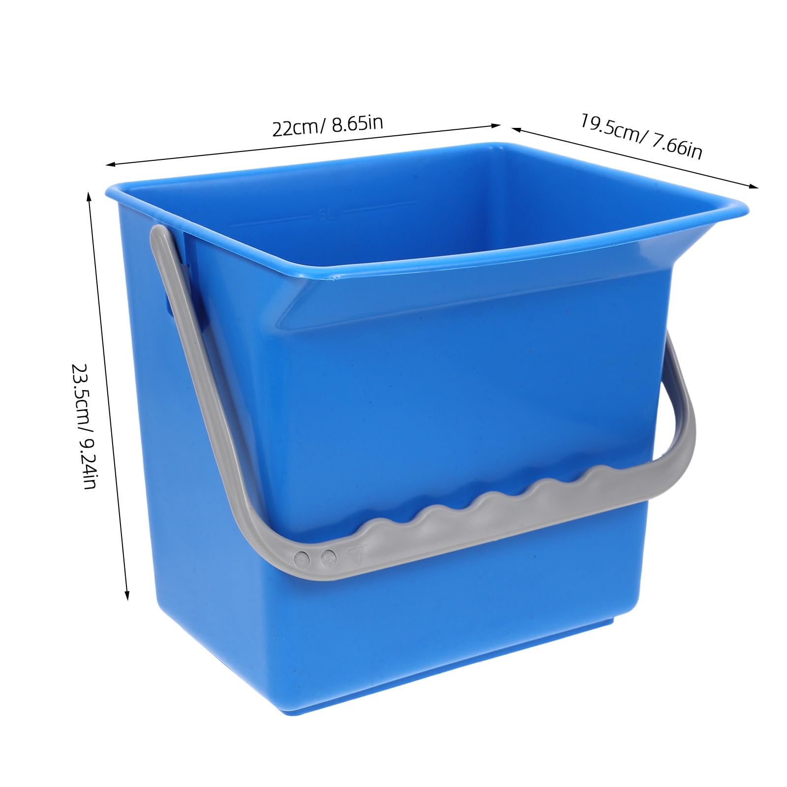 Veemoon Secchio per Pulizie in Plastica Blu da 2 l con Scala Graduata e Design Capiente, per Auto e Suv, Contenitore per Rifiuti e Strumenti di Pulizia