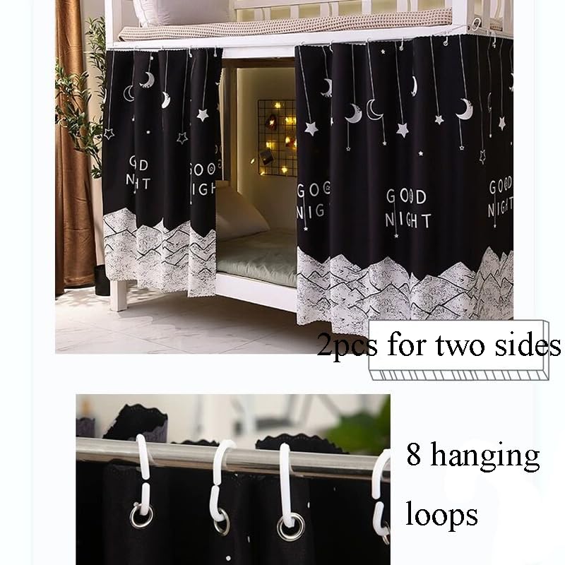 PENINSULA LOVE Bottom Bunk Bed Curtains Breathable Blackout Canopy Single Bed Privacy Curtain Dorm Home Dust-Proof Shading Drapes Underbed Loft Tent Canopy with Rope and Loop