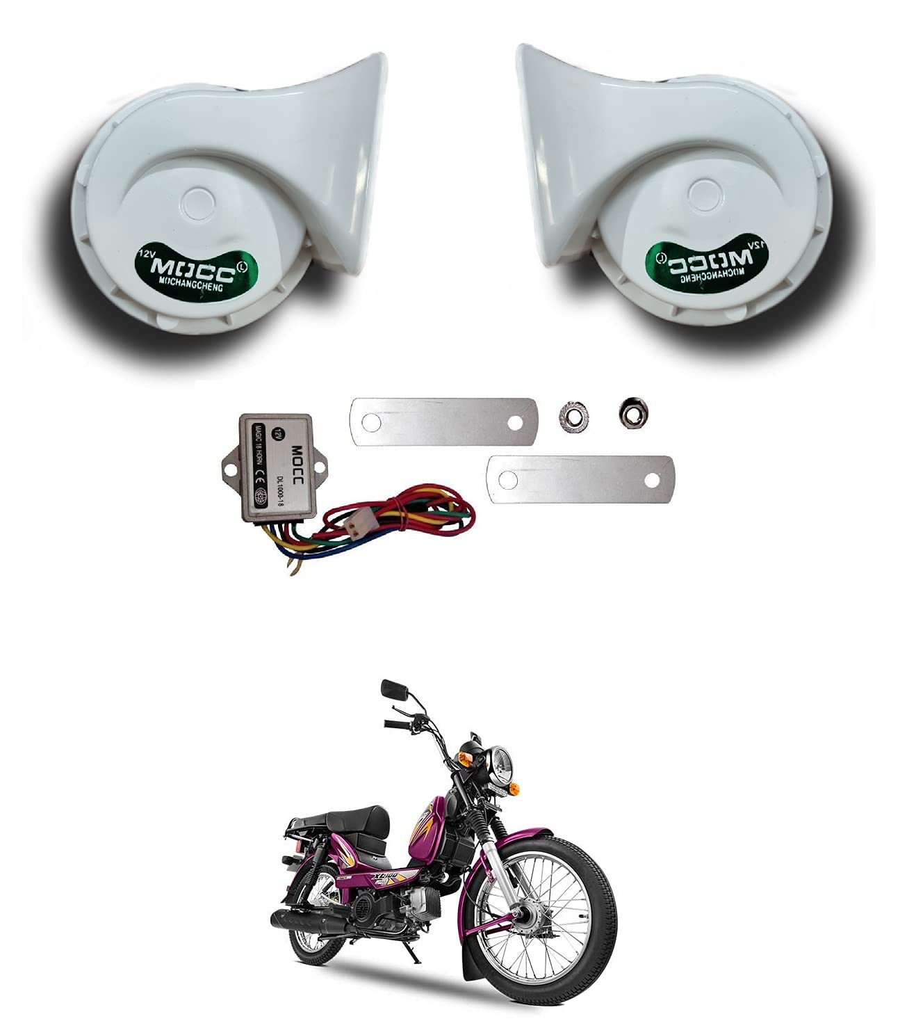 Auto Addict Bike Scooty Mocc Horn (Set of 2 Pcs) For TVS XL 100-image-4