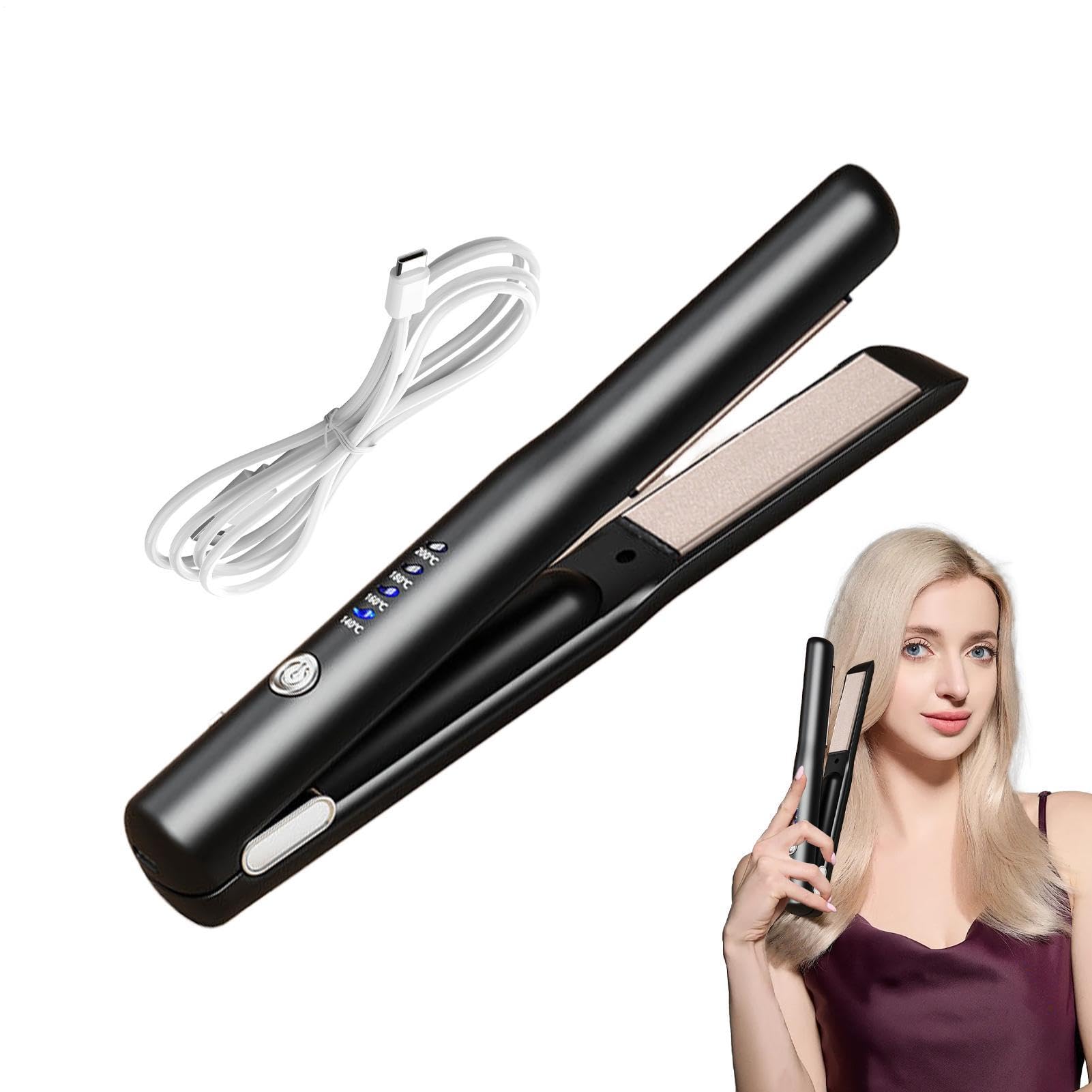 Piastra lisciante senza fili, piastra per capelli portatile senza fili | bigodino professionale senza fili, temperatura regolabile Meno Strumenti per lo styling più lucen