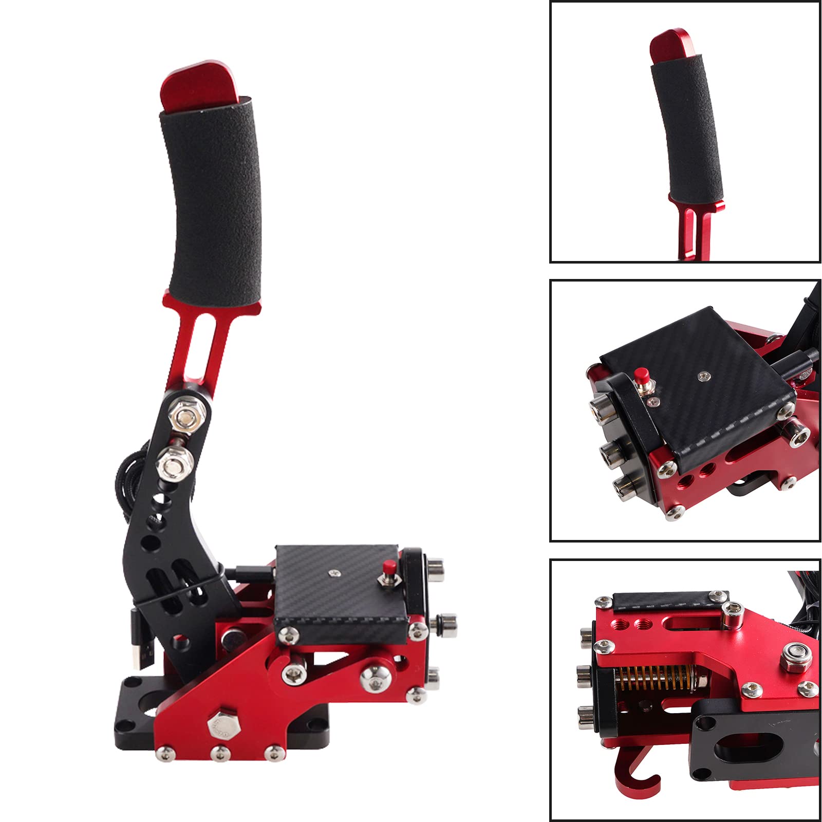 Areyourshop USB3.0 14Bit PS4/PS5 Handbrake for Racing Games Steering Wheel Stand G29 Red