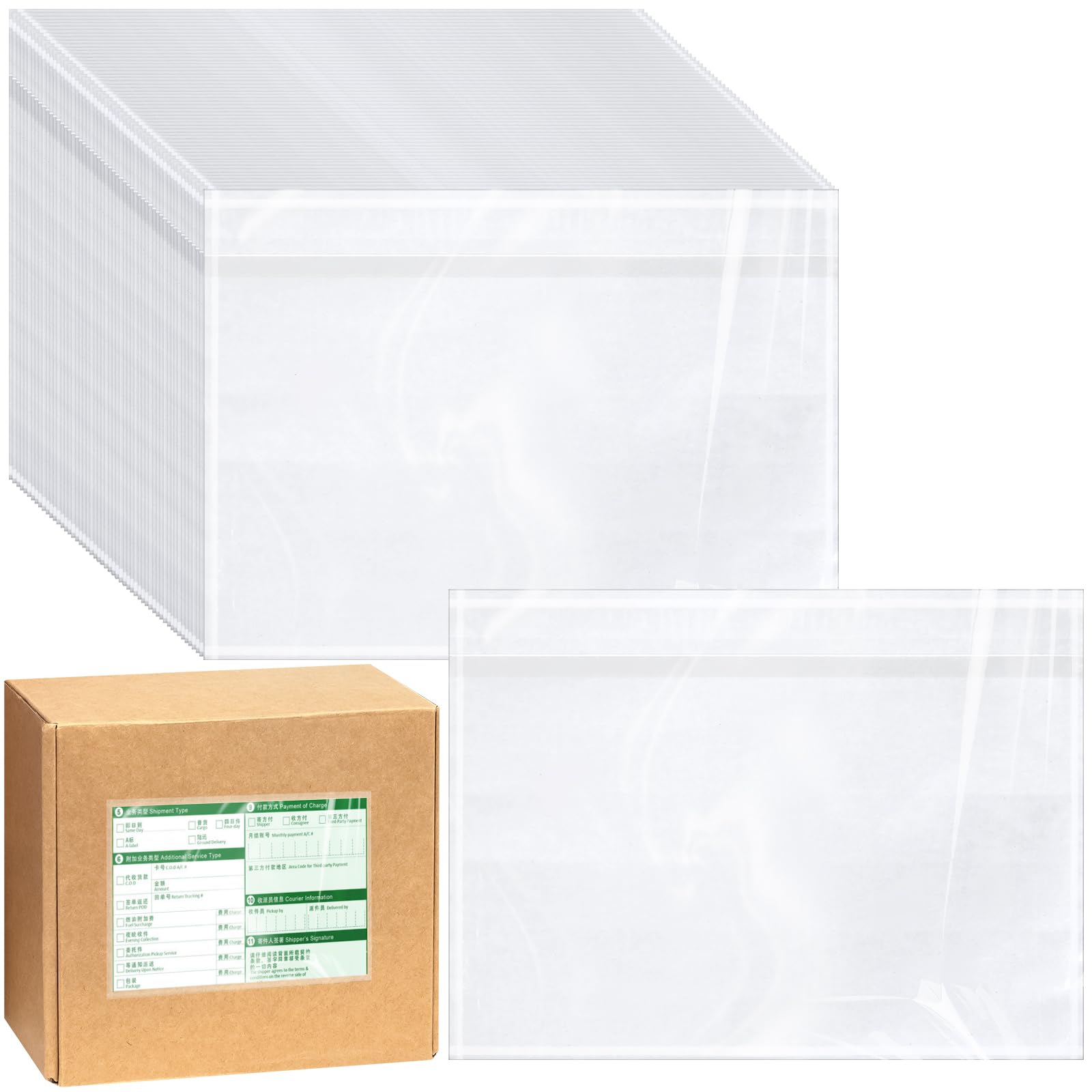 Buy Kisston 500 Pieces 7.5 x 5.5 Inch Clear Self Adhesive Packing Slip