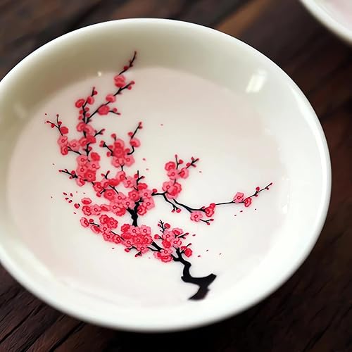 Miniatura 7 de Magic Sakura - Taza de sake con diseño de flor de cerezo  Vasos de sake de cerámica que cambian de color con temperatura fríacaliente, juego de