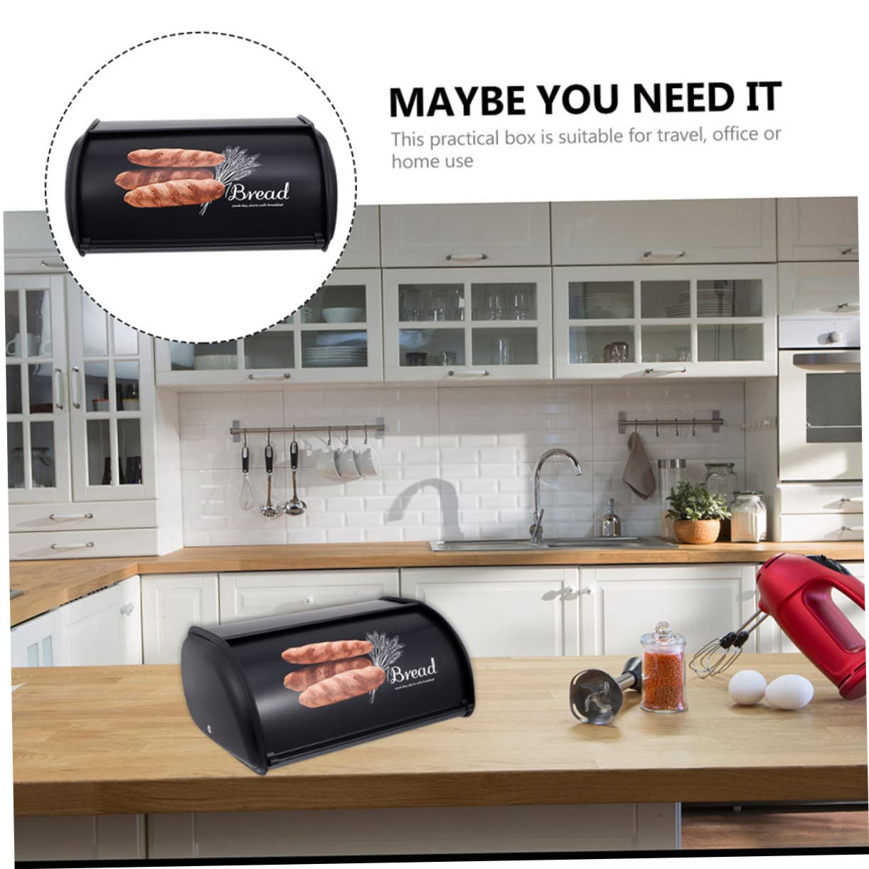 Amosfun Contenitore per Pane in Ferro Nero, Scatola da Tavolo per Cucina e Casa, Struttura Stabile e Resistente alla Compressione, Stile Creativo