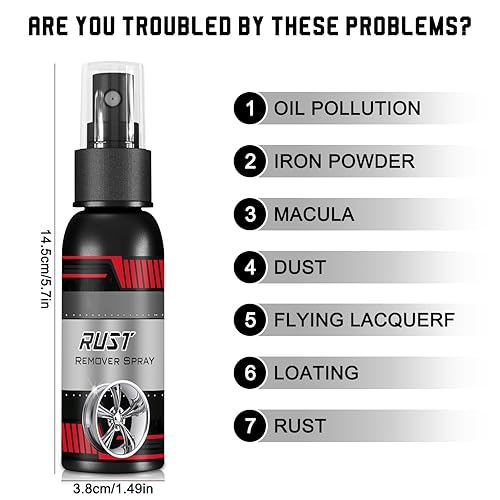 Miniatura 4 de Aerosol de eliminación de óxido de automóvil de 3.4 fl oz para removedor de óxido de metal multifuncional, convertidor de óxido de pintura metálica