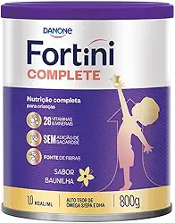 Fortini Complete Baunilha, Suplemento Infantil, 28 Vitaminas e Minerais, Fonte de Fibras e Ômega 3, 800g