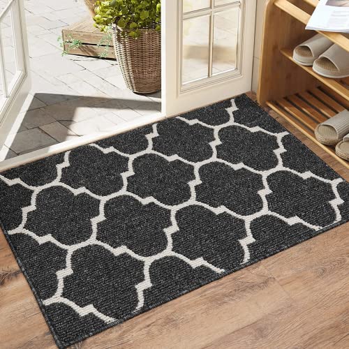 Yikeduo Kitchen Rugs And Mats Absorbent Resist Dirt Non Skid Kitchen Floor Mat For Kitchen, Bathroom, Living Room Easy Clean Machine Washable (Black, 20"X31") #TOP1