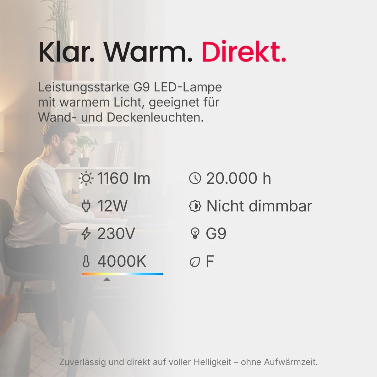 LED-Line G9 LED-Kapsellampe 12W 1160lm 3000K warmweiß 10 Stück