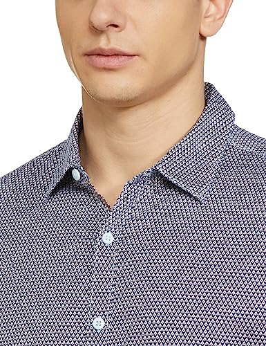 Image of Spykar Men's Slim Fit Mandarin Collar Full Sleeve Printed Casual Shirts