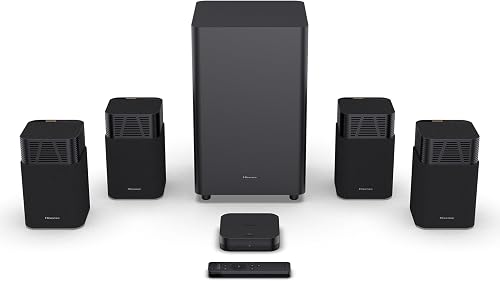 Hisense 720W 4.1.2Ch True Wireless Home Cinema System with Dolby Atmos, Dolby Atmos, DTS:X, Hi-Concerto, Bluetooth V5.3, EzPlay, versatile Connectivity, Display Screen, Tuned by Devialet