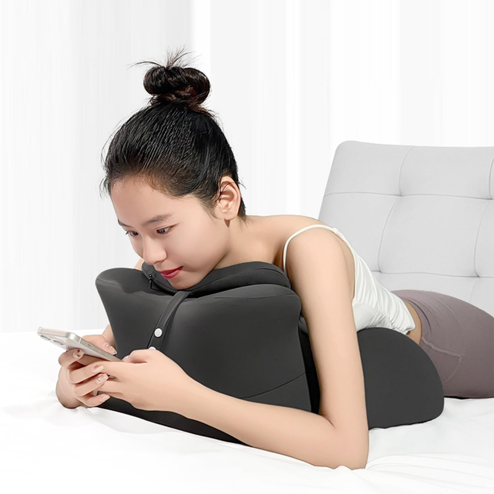 Cuscino rinfrescante in gel per chi dorme sulla schiena, traspirante, sfoderabile e lavabile, cuscino da lettura in memory foam per il relax diurno