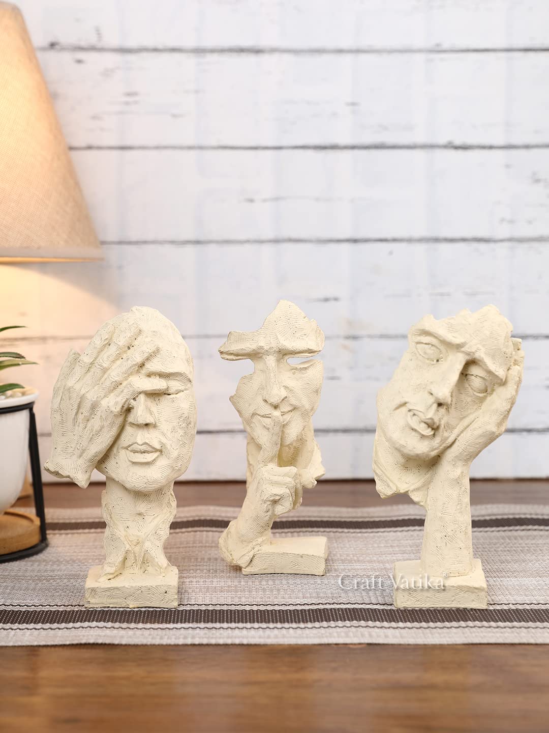 CraftVatika Human Face Expression Sculptures Showpieces Based on Modern Theme Abstract Design