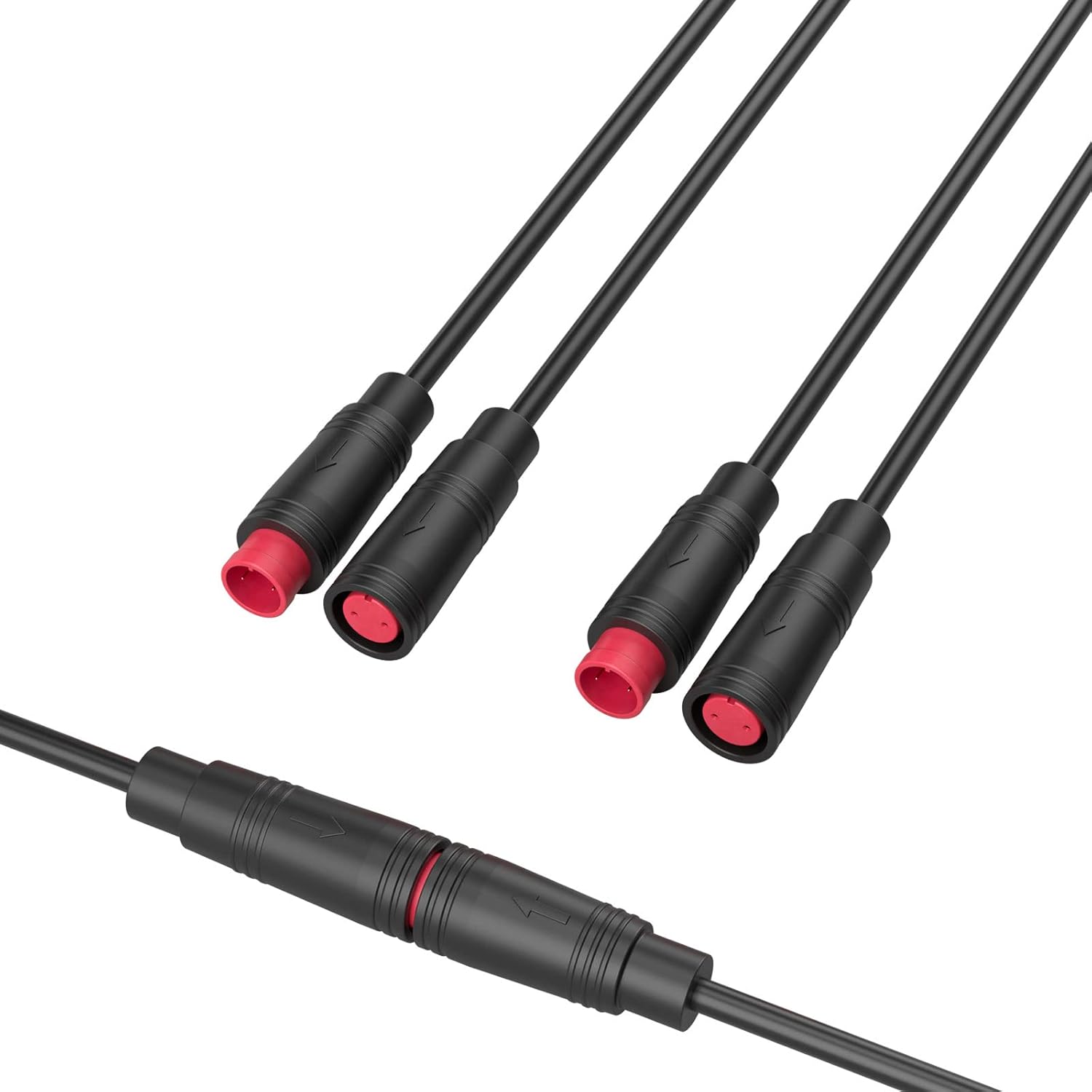 Hysmigor M8 2 Pin Mini Electrical Connector 26AWG IP65 Male Female Connector 7.87in/20cm Extension Cable for Ebike Kit,Display/Ebrake/Throttle/Shift Sensor/Hub Motor/Mid-Motor Signal Extension Cable