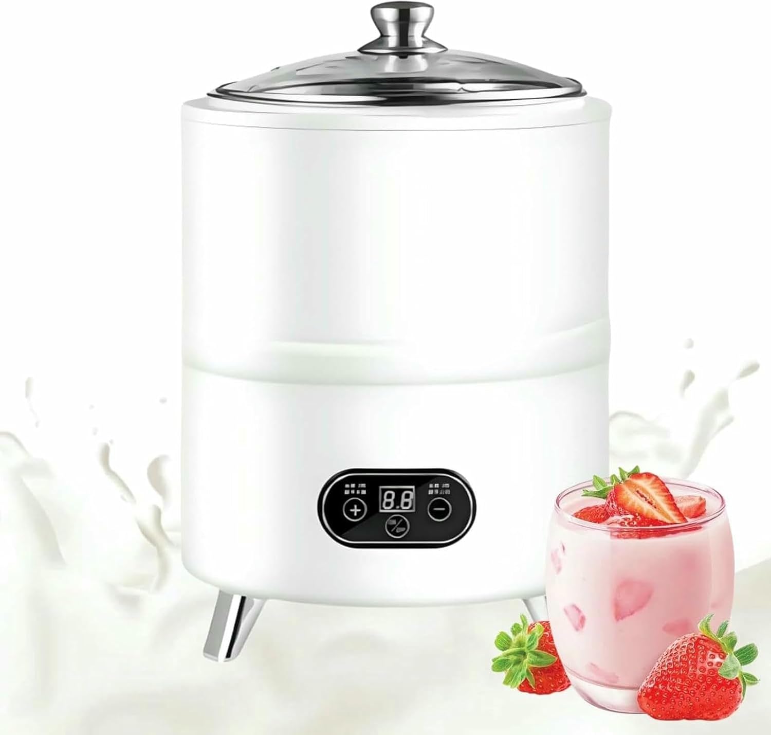 Yoghurt Maker with LCD Smart Control, Commercial Yogurt Maker, Automatic Fermentation Machine for Restaurants, Cake Shop, Home