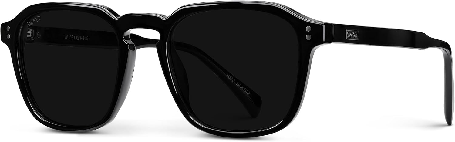 WearMe Pro Men's Polarized Square Sunglasses - Wide Fit Retro Style, UV400 Protection, Acetate Frame - Image 7