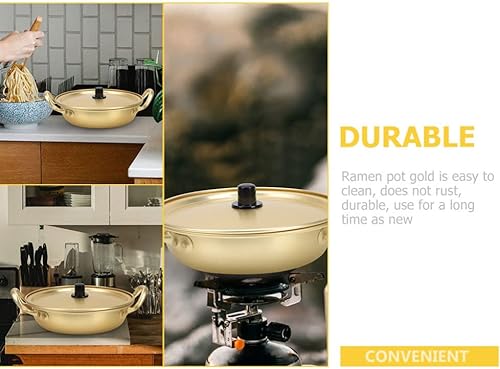 Miniatura 3 de Operitacx Ramen Pot - Olla coreana de fideos de aleación de aluminio con tapa, olla de 7.9in para cocinar sopa, pasta y guiso