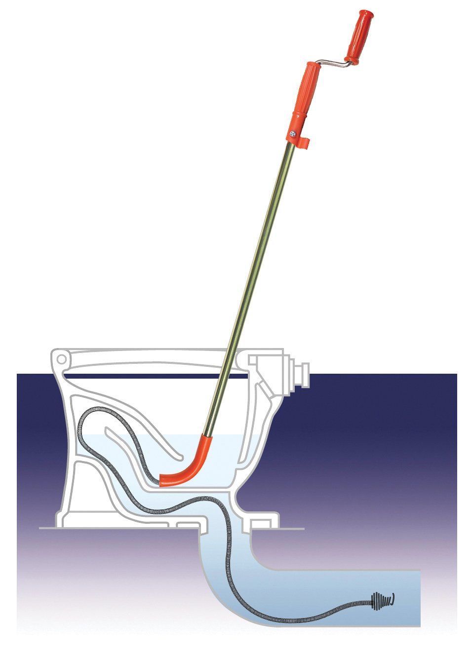 General limpiapipas it6fldh seis pie Teletube Flexicore Closet Auger con cabeza abajo, na