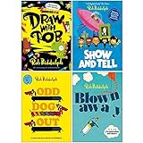 Rob Biddulph Collection 4 Books Set (Draw With Rob, Show and Tell, Odd Dog Out, Blown Away)