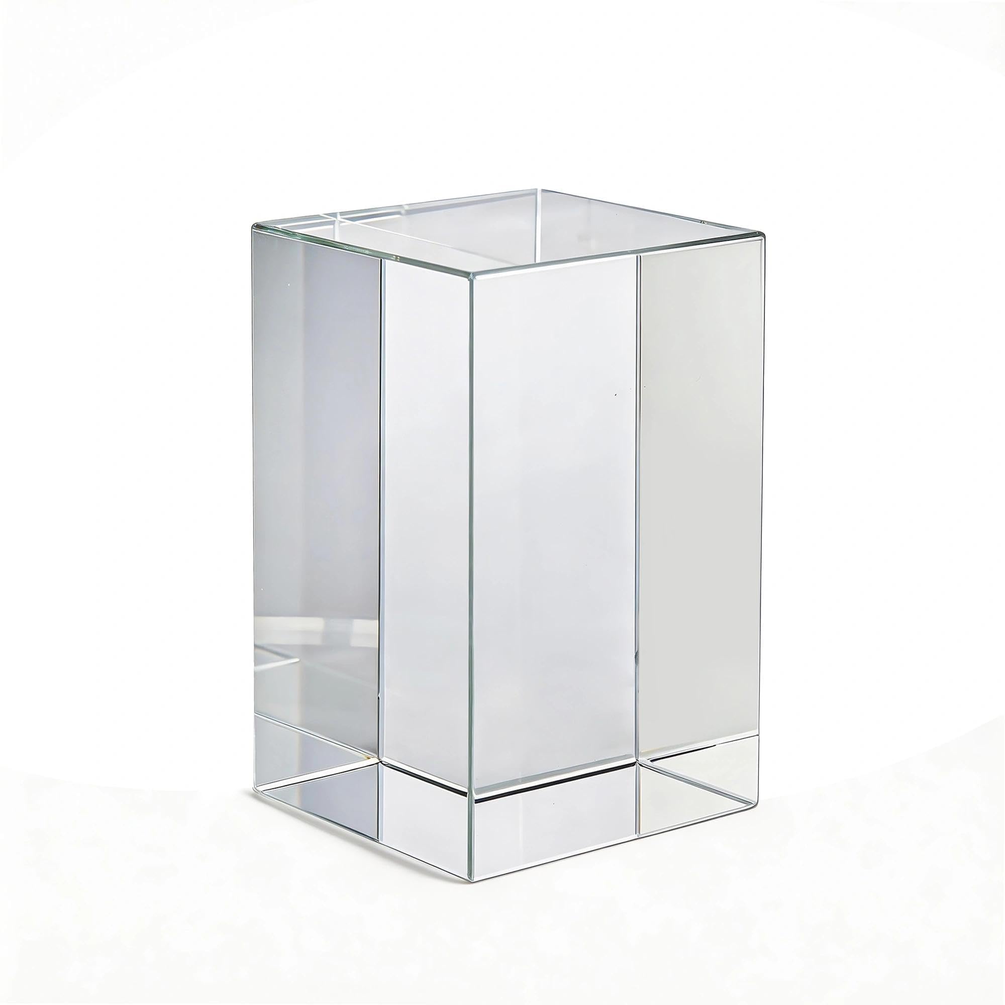 Photo 1 of Genuine K9 Crystal Blank Blocks for Inner Laser Engraving, 2.36x2.36x3.54 inch Cube, High Clarity Crystal for 3D UV Engraving
