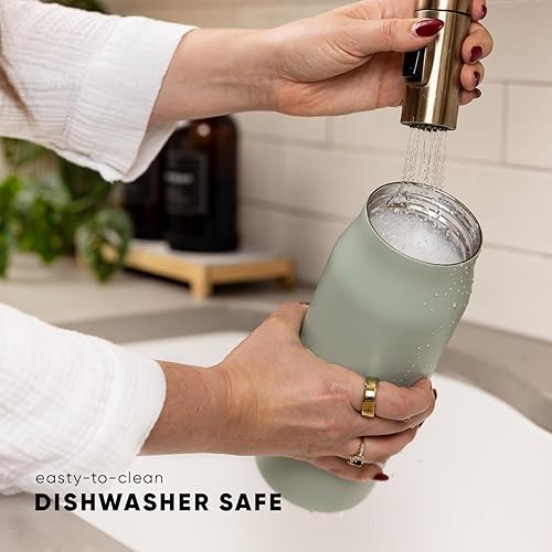 Miniatura 7 de Simple Modern botella de agua con tapa de pajita  Termo de acero inoxidable aislado  Botellas de agua reutilizables para viajes para gimnasio y