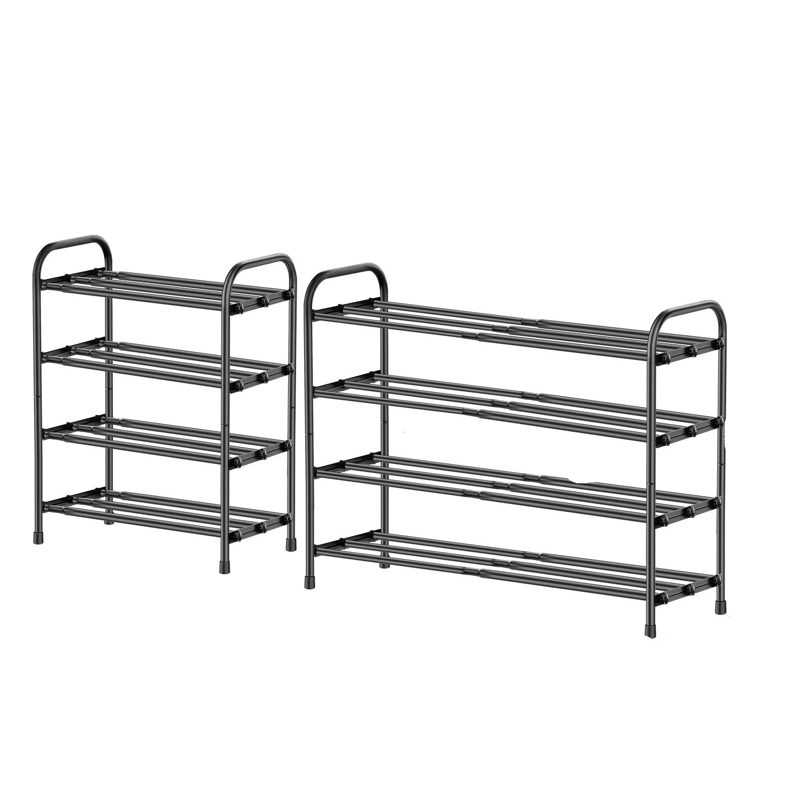 Expandable 2/3/4 Tier Shoe Rack Adjustable Metal Closet