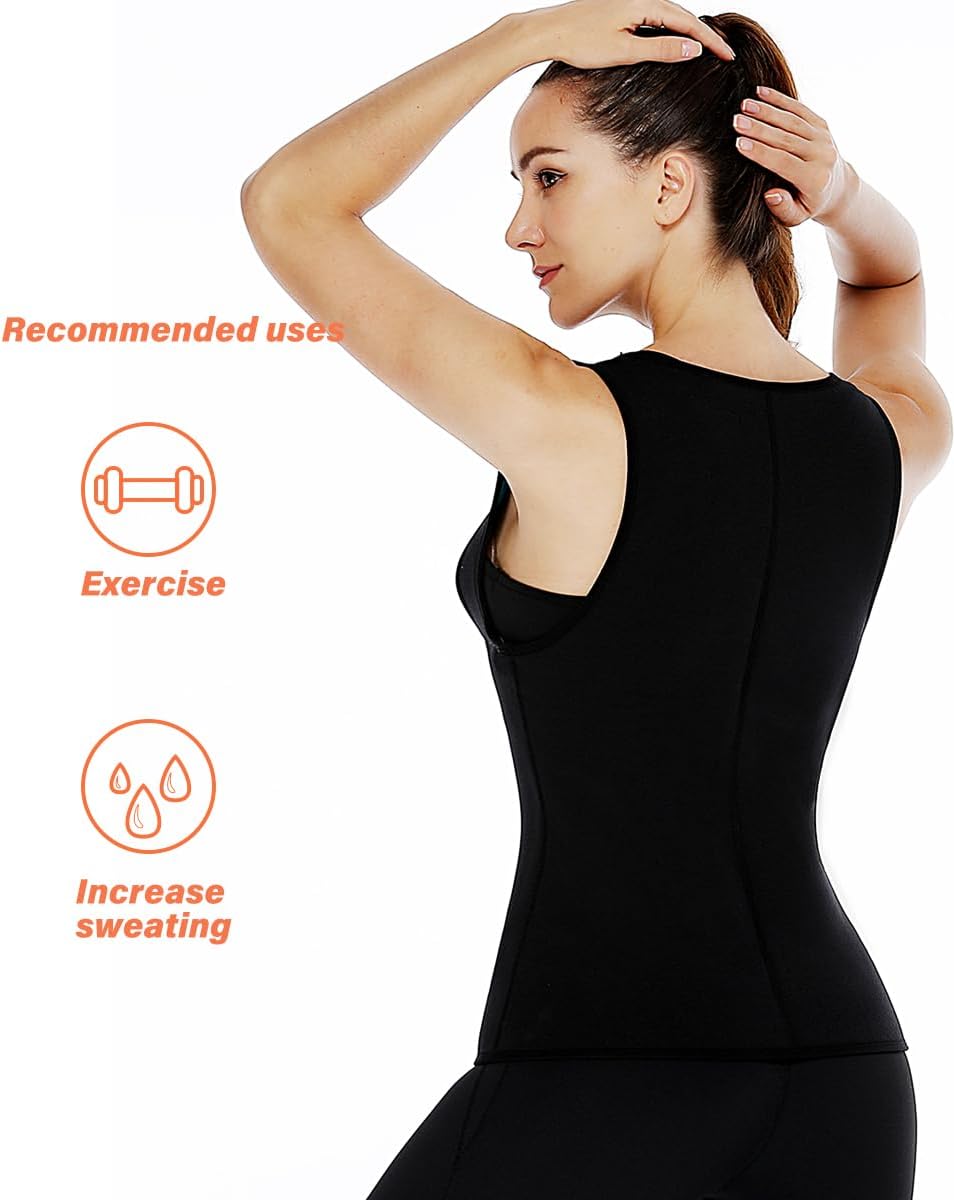 NonEcho Women Sauna Sweat Suit Spa Cami Hot Neoprene Slimming Workout Vest Body Shaper Waist Trainer Top - Image 7