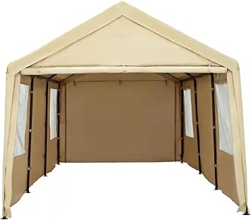 Carport Carport Canopy Heavy Duty Car Tent with Removable Sidewalls & Doors, Portable Car Port Garage Shelter for Boat, Party, Outdoor