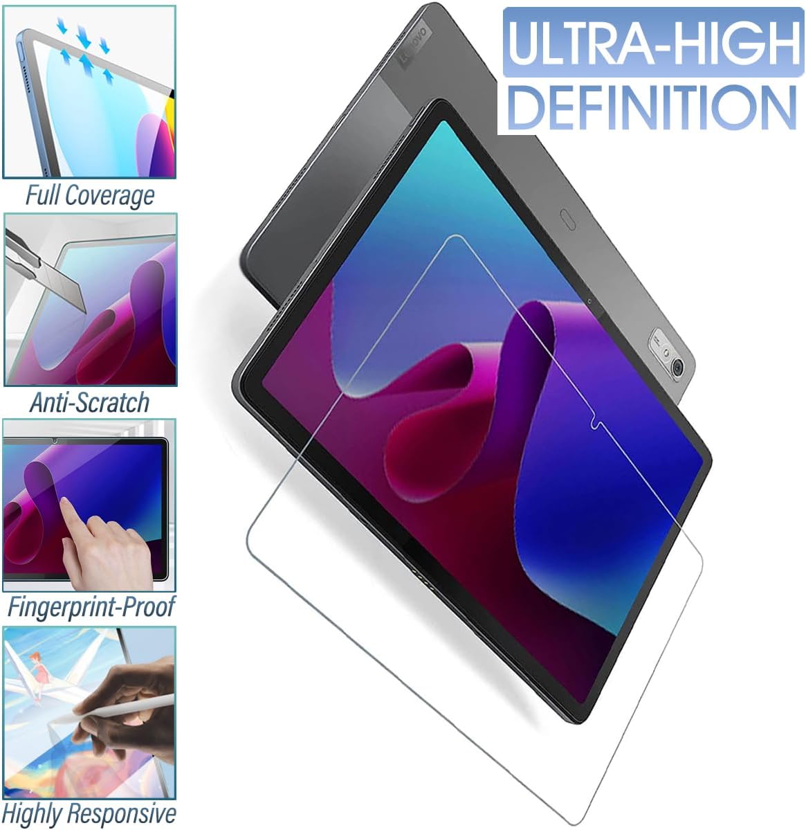 Backlit Keyboard Case for Lenovo Tab P11 Pro Gen 2 11.2" 2022 (TB132FU) with Screen Protector, 7 Colors Light Detachable Wireless Keyboard Slim Stand Cover with Tempered Glass Screen Protector