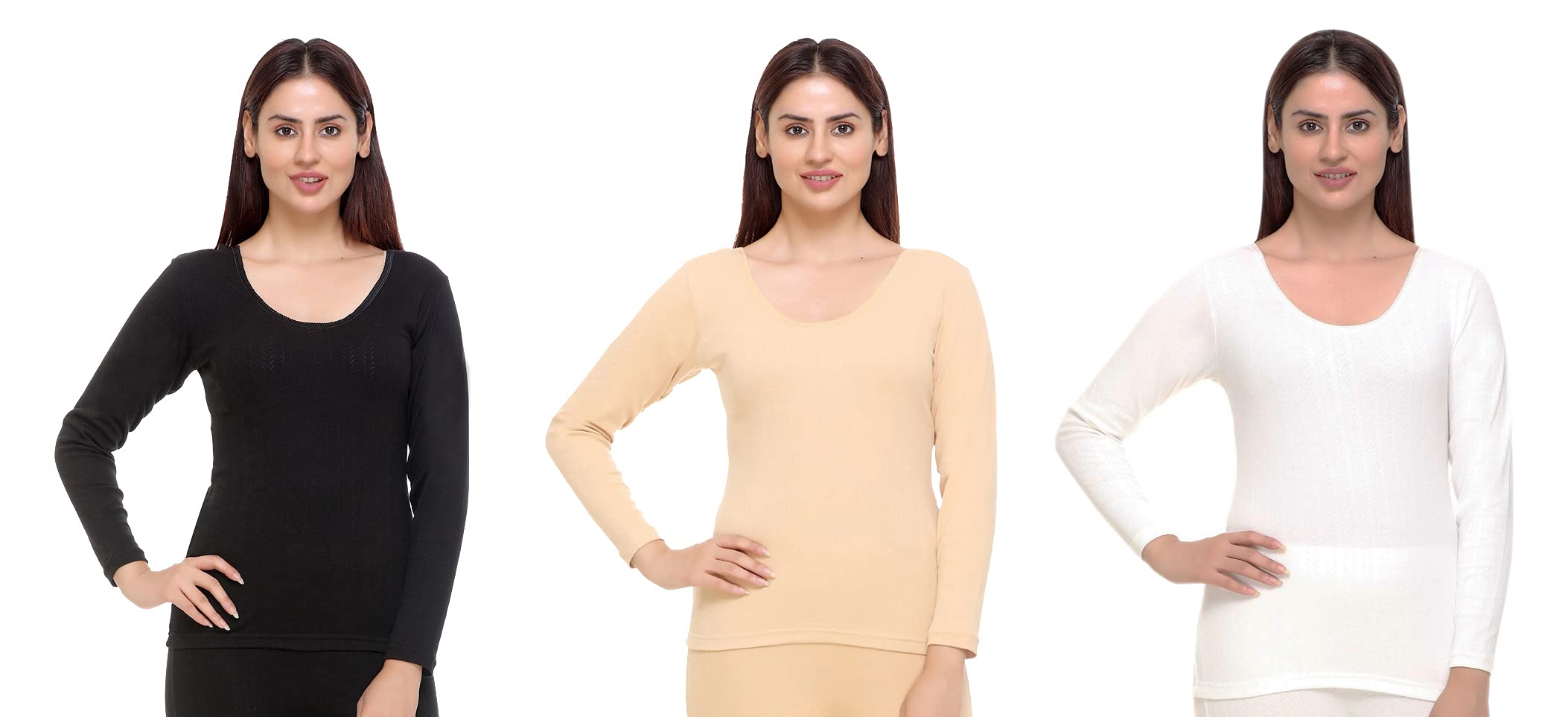 Women Winter Thermal Round Neck Full Sleeve Top (605WCT Pack of 3)-image-24