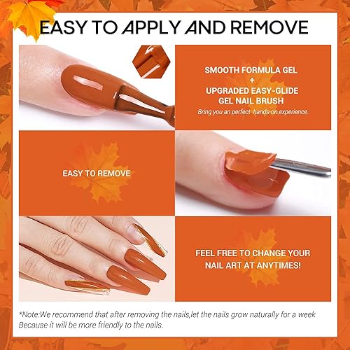 Vista 141 de Modelones - Set de esmaltes de uñas de gel, otoño, invierno, 6 colores, tono nude, esmalte de gel marrón, beige, caqui, juego de esmalte de uñas Un