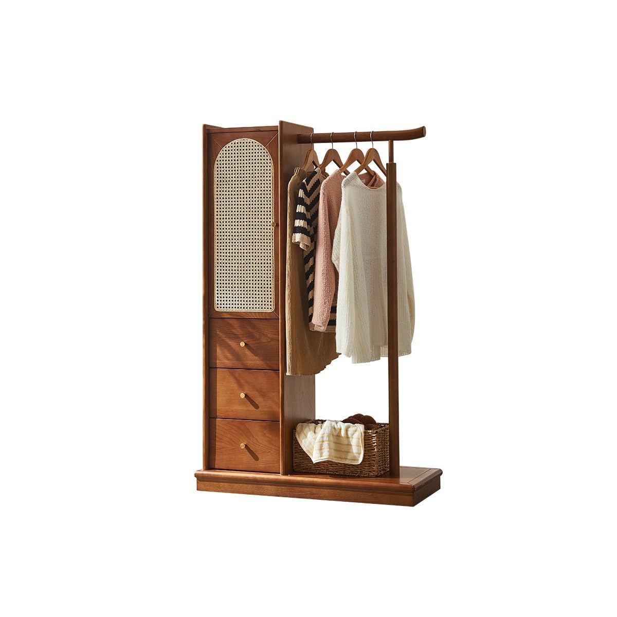 AHGFTYRDT Coat Rack Freestanding Wabi-sabi Style Floor-standing Coat Rack Simple Home Floor-standing Clothes Hanger Storage Cabinet Hall Tree