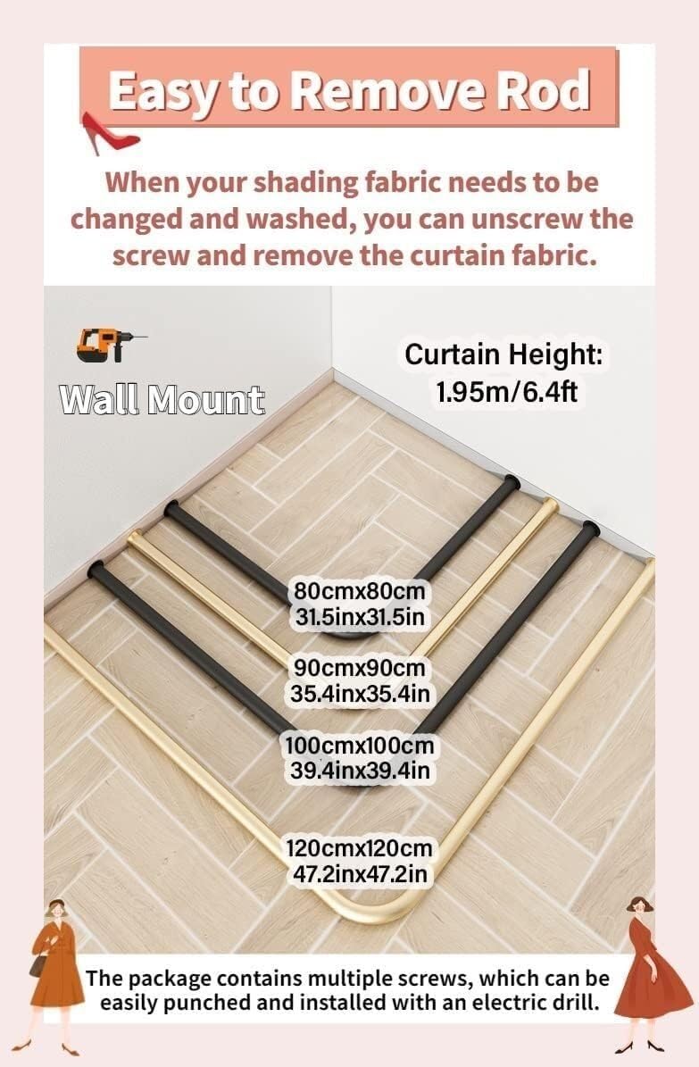 Espositore portatile per spogliatoio, con asta per appendere la privacy, 80 x 80 cm, ideale per negozi ed eventi (marrone)