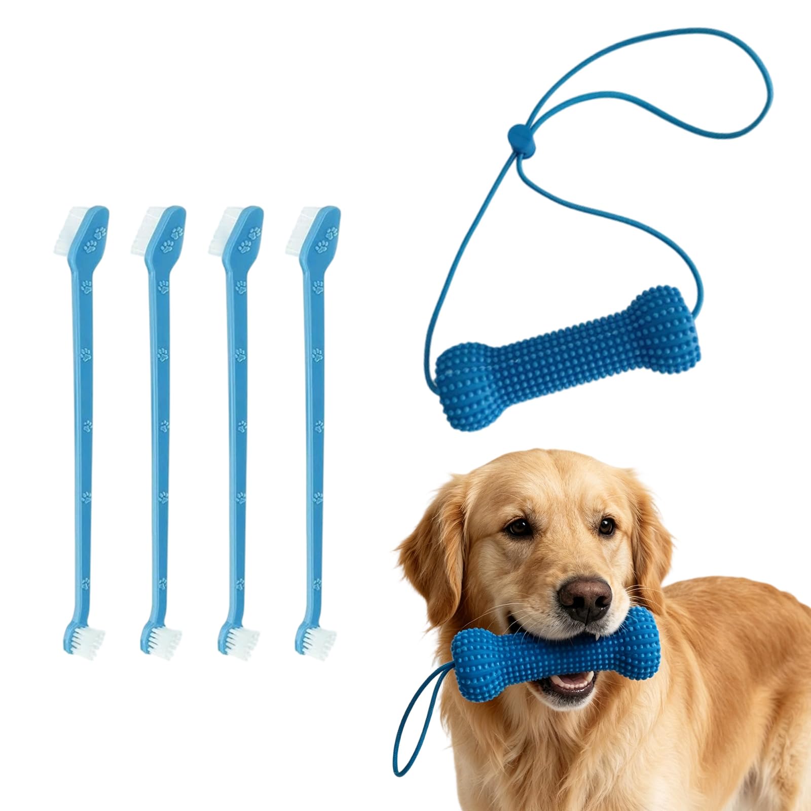 4 PCS Dog Toothbrush with Dog Mouth Opener Teeth Cleaning for Dogs