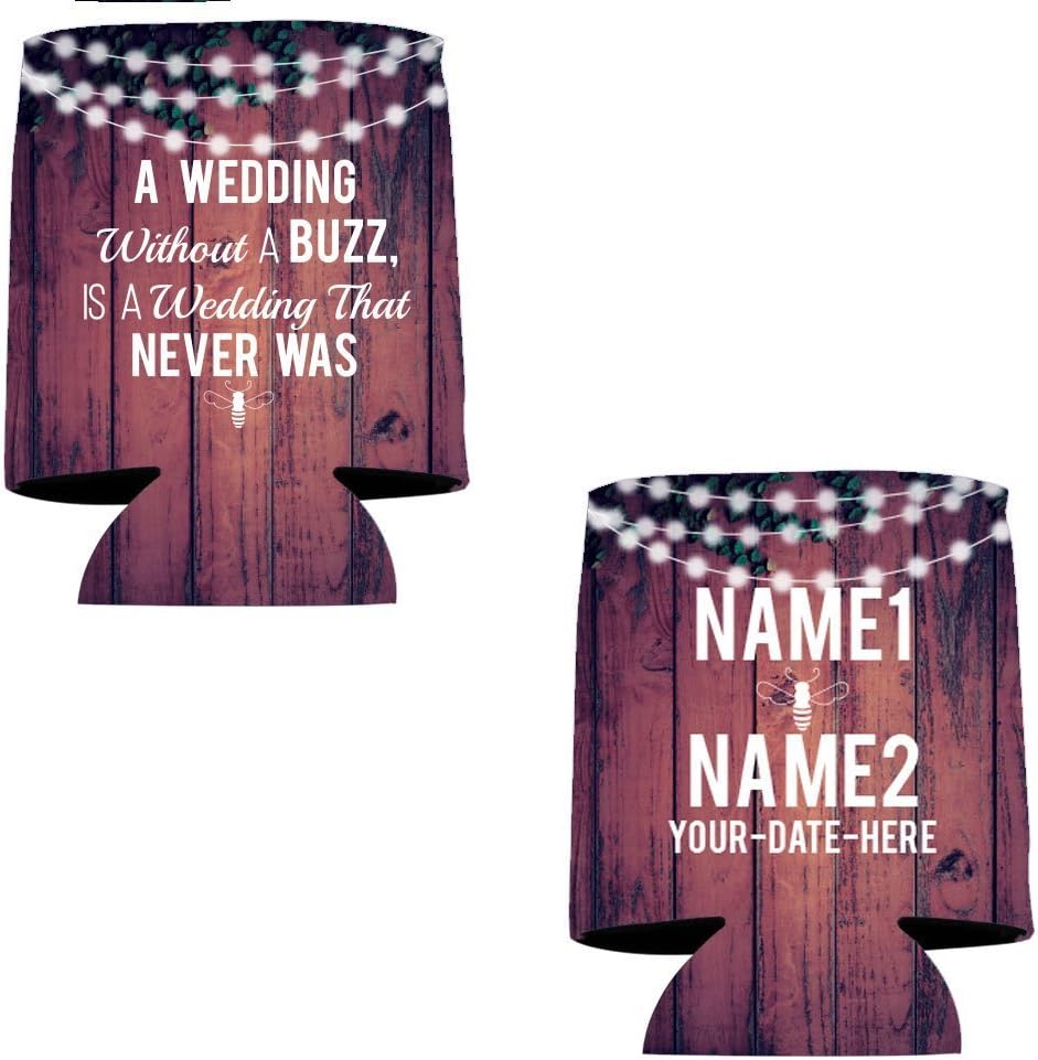 VictoryStore Can and Beverage Coolers: Customizable "Without A Buzz” Wedding Can Coolers (150)