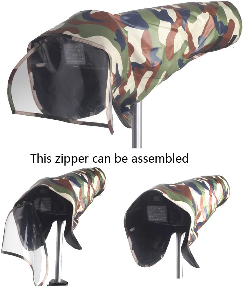 Camera Rain Cover Raincoat Protector for Tele Photo Lens Rain Cover/Lens Raincoat Camo Guns Clothing Waterproof for Canon Nikon Pentax Sony (L)