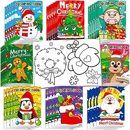 32 peças de livros de colorir de Natal para crianças - Livro de colorir de Natal para crianças de todas as idades atividades internas em casa lembranças de festa suprimentos de presente