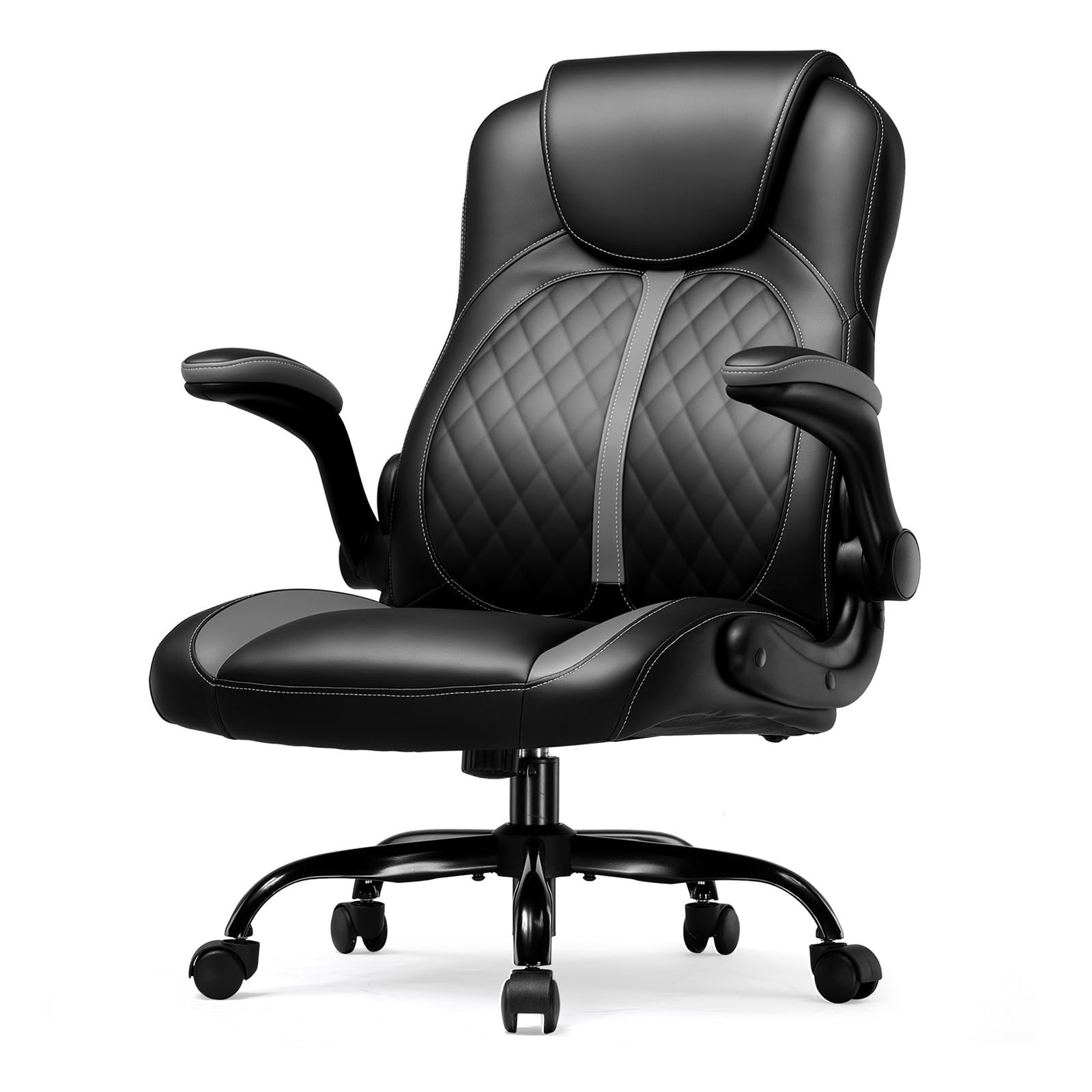 GTPLAYER Office Computer Gaming Chair Ergonomic Desk Chair for Adults with Lumbar Support Flip-Up Arms Adjustable Height Swivel