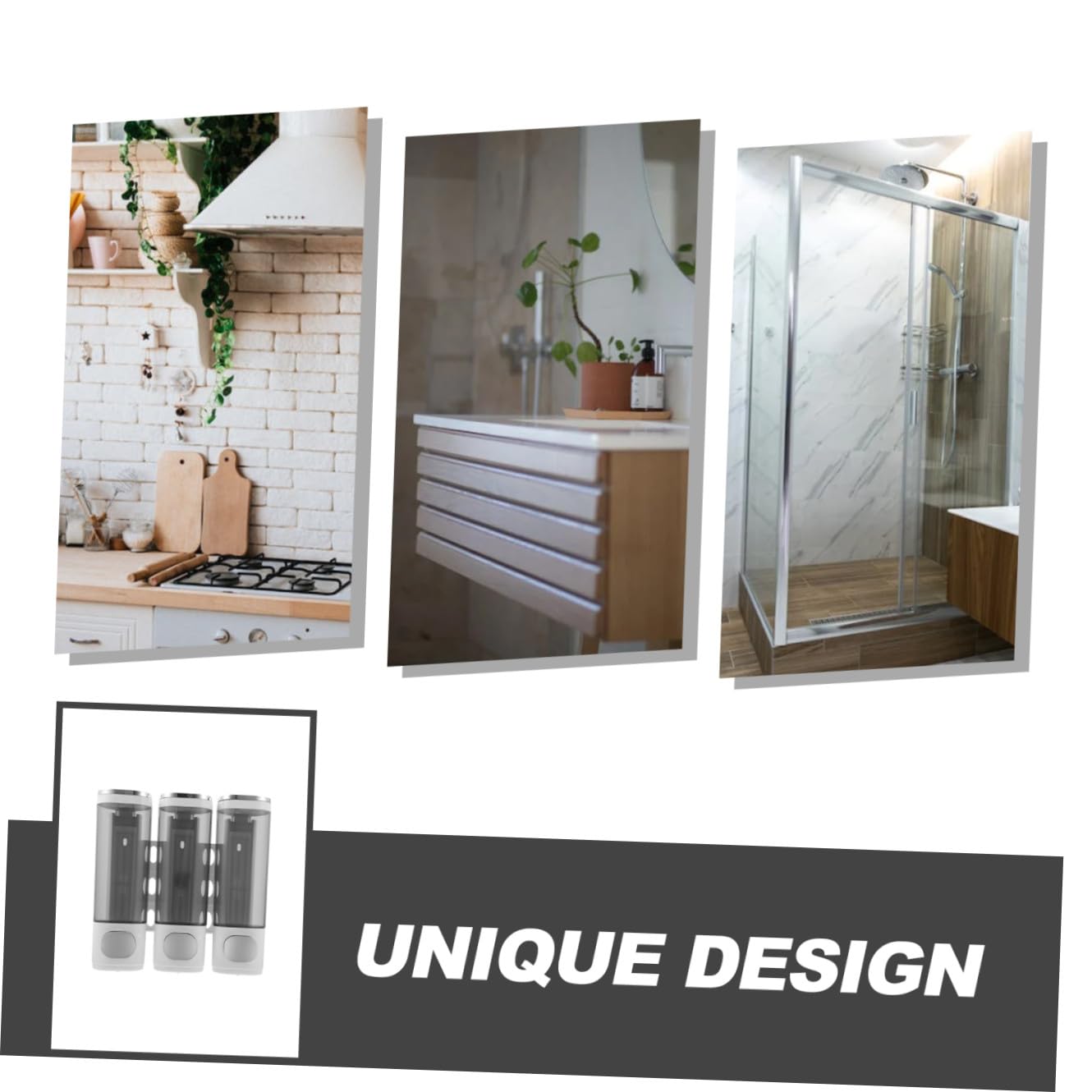Ciieeo Dispensador de Jabón de Pared Manual de Cámaras Dispensador de Champú para Ducha Adecuado para Baño y Cocina y Champú