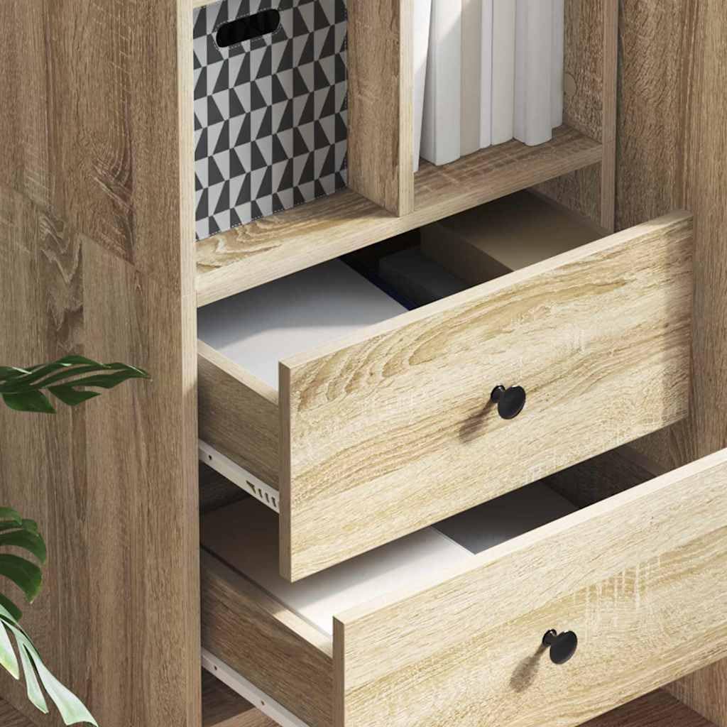 Elegante tabla alta con espacio de almacenamiento y diseño minimalista de madera como moderno tablero alto con cajones para una organización funcional del espacio
