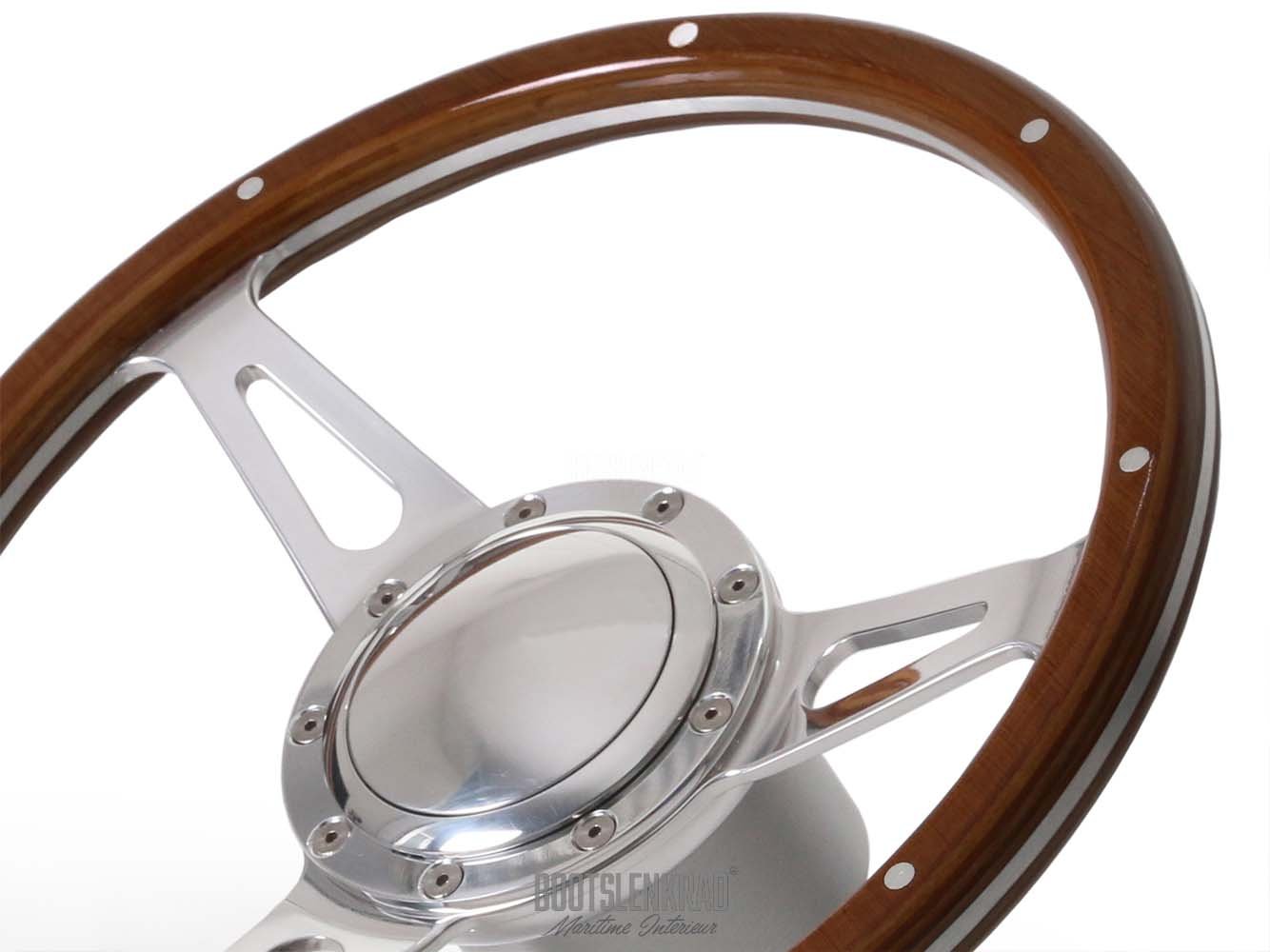 MÖWE MARINE PREMIUM NOVUM 5053 Bootslenkrad Echtholz inkl. Adapter Nabe passend für alle Boote mit Teleflex Ultraflex Lenkungen Steuerrad Bootssteuerrad