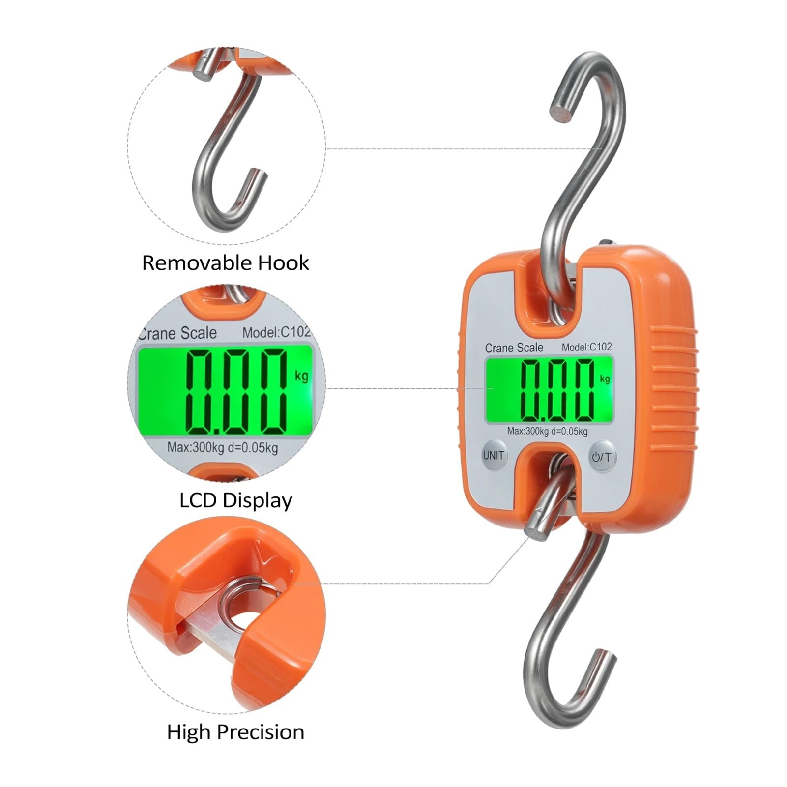 Amazon | デジタルスケール 吊り、 デジタルクレーンスケール 300kg
